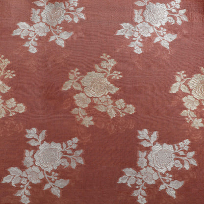 RUST Color Katan Dupion Silk Brocade Fabric