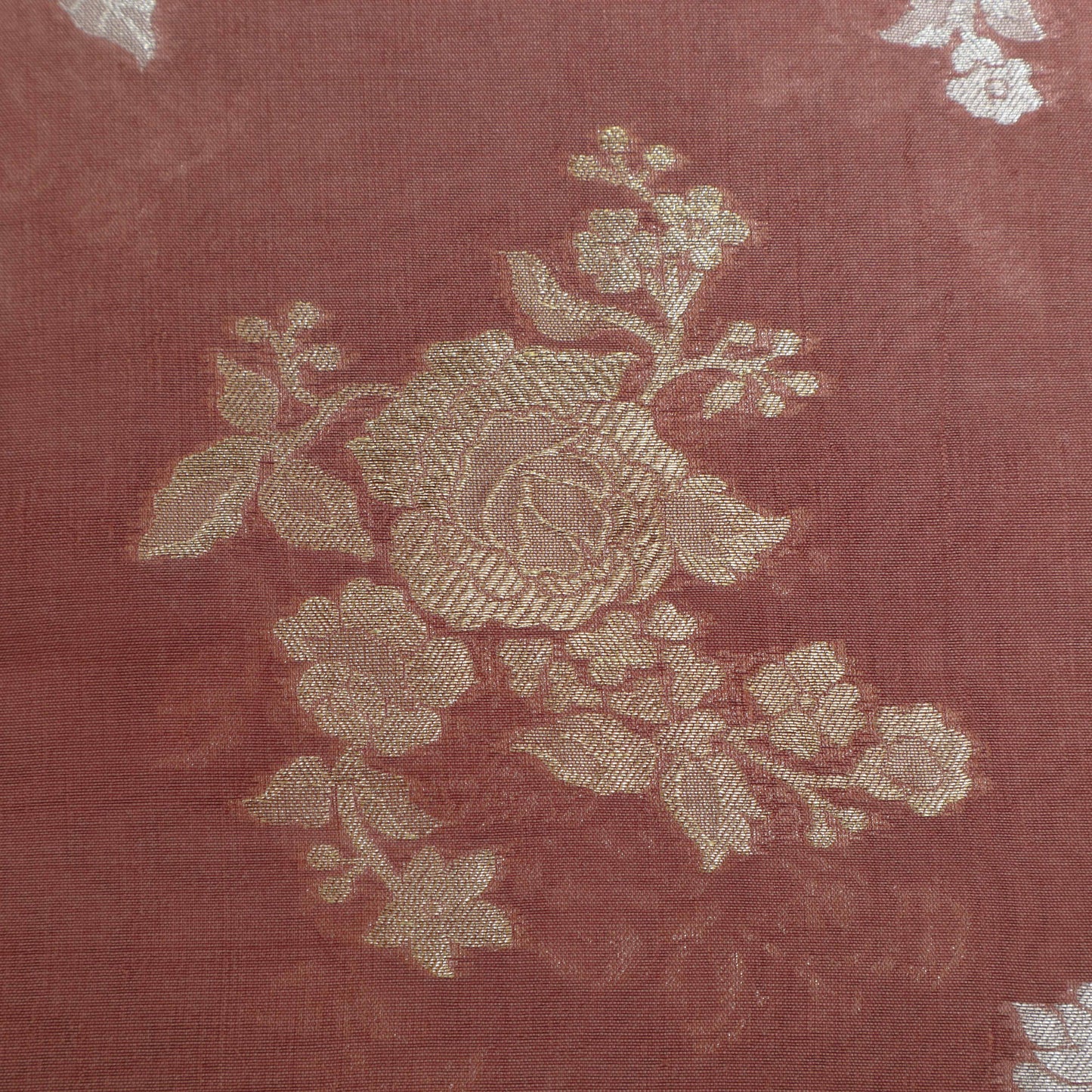 RUST Color Katan Dupion Silk Brocade Fabric