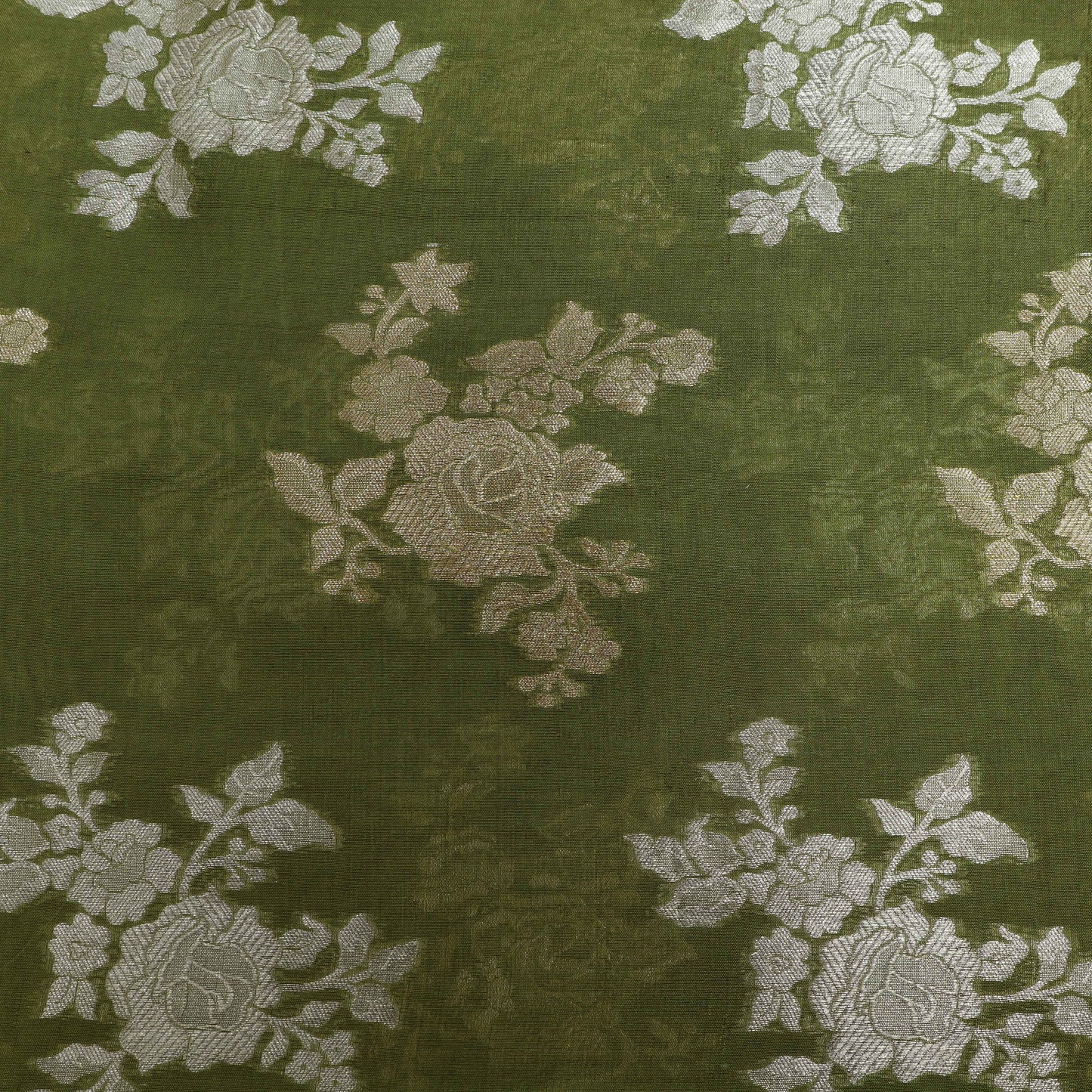 Pista Green Color Katan Dupion Silk Brocade Fabric