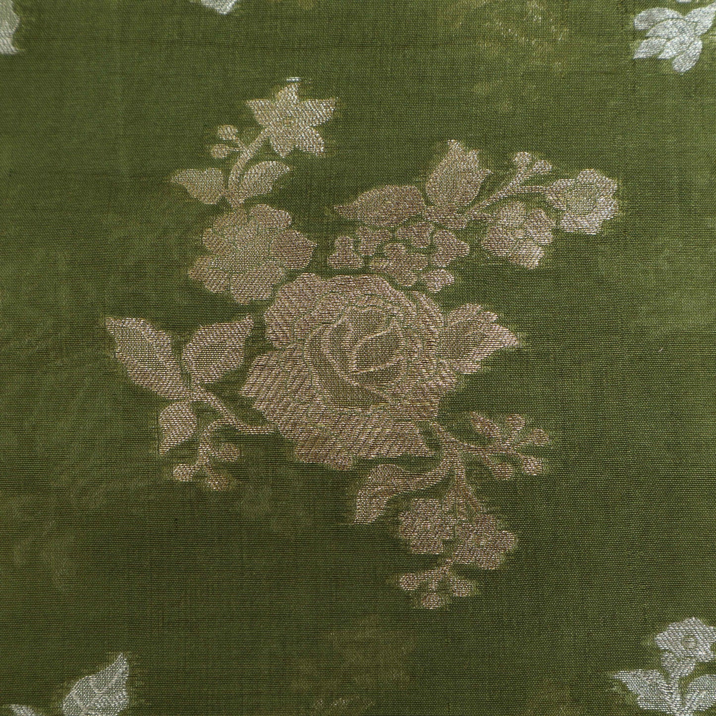 Pista Green Color Katan Dupion Silk Brocade Fabric