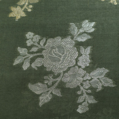 Sea Green Color Katan Dupion Silk Brocade Fabric