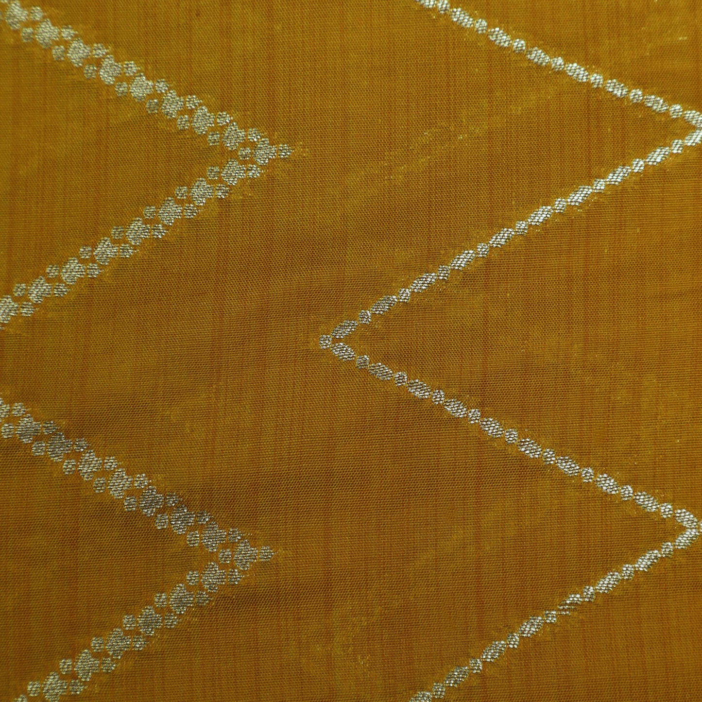 Mustard Color Chinia Dupion Silk Brocade Fabric