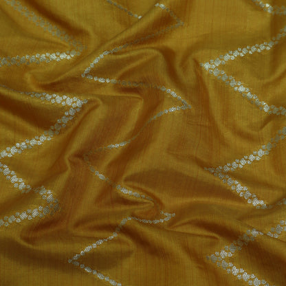 Mustard Color Chinia Dupion Silk Brocade Fabric