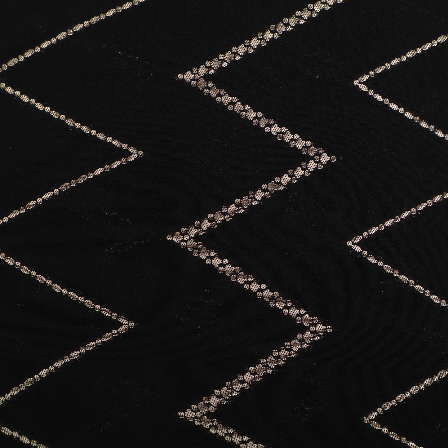 BLACK Color Chinia Dupion Silk Brocade Fabric