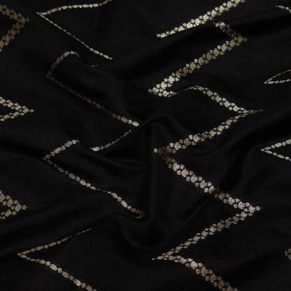 BLACK Color Chinia Dupion Silk Brocade Fabric