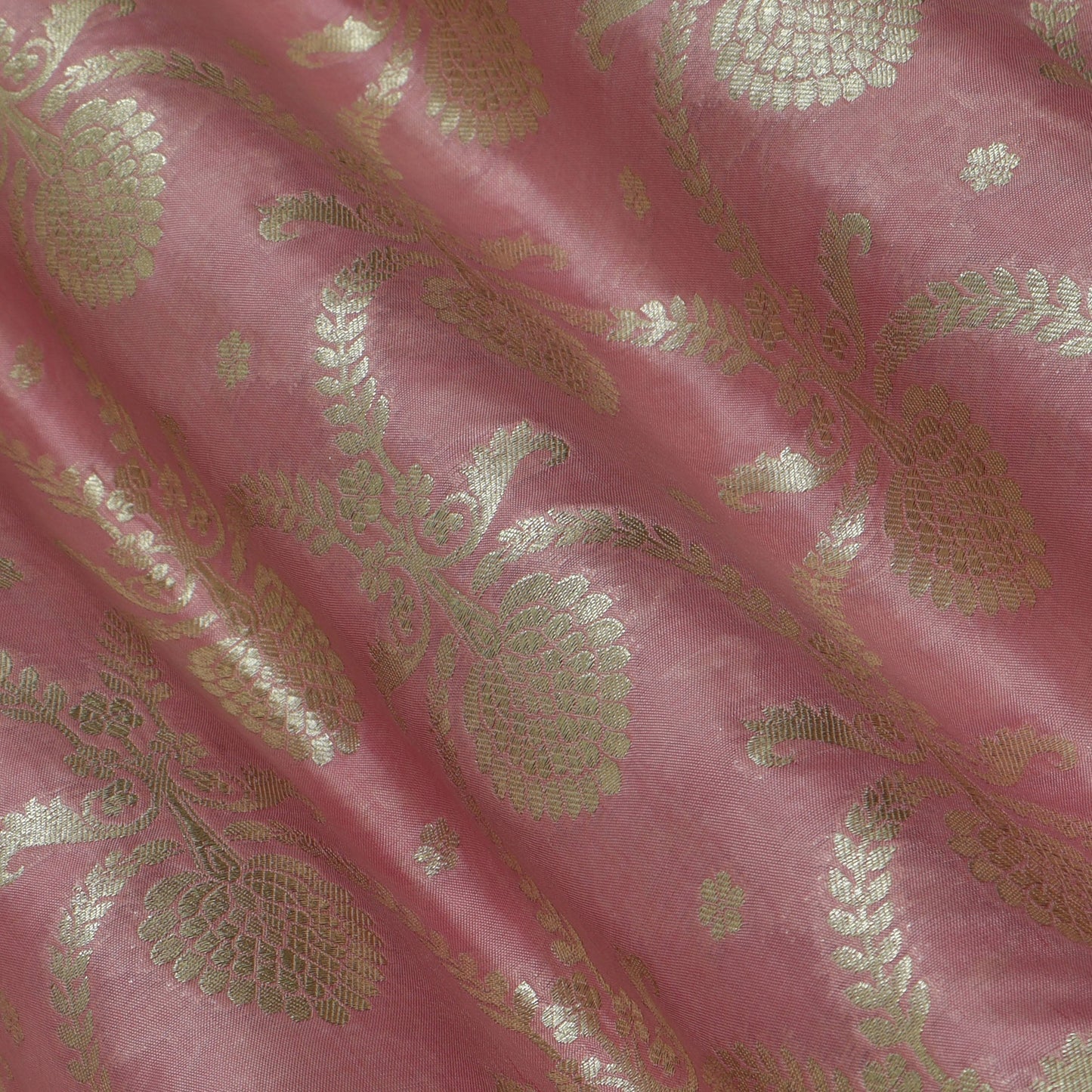 Baby Pink Color Chinia Dupion Silk Brocade Fabric