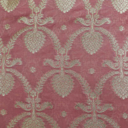 Baby Pink Color Chinia Dupion Silk Brocade Fabric