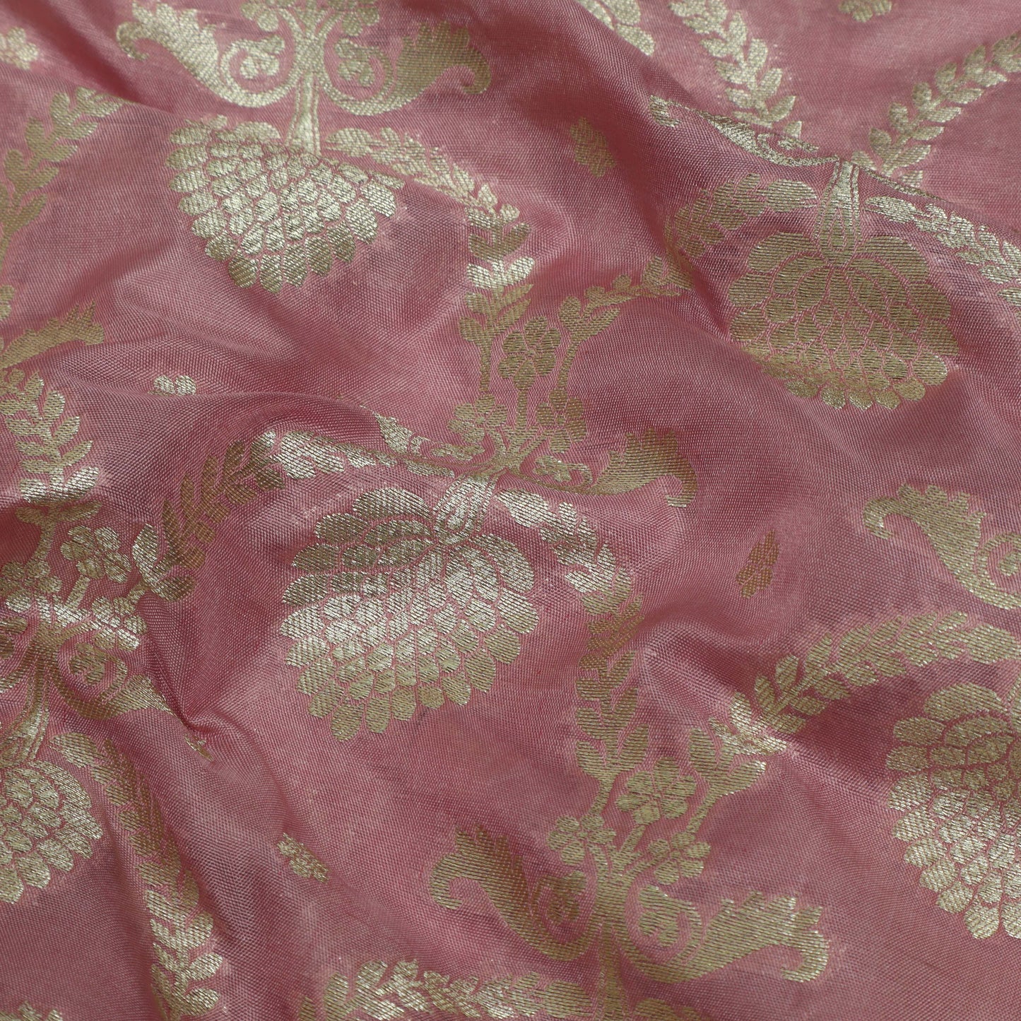 Baby Pink Color Chinia Dupion Silk Brocade Fabric