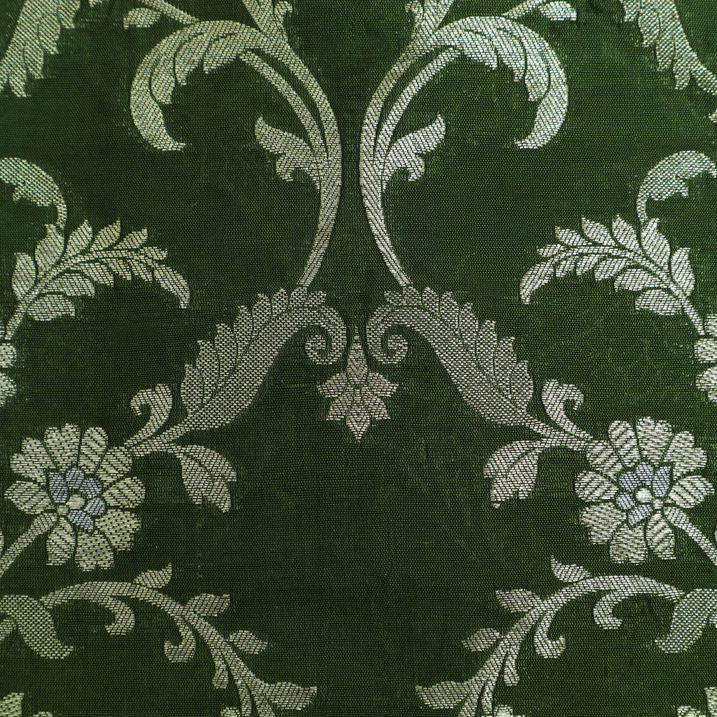 Mehndi Green Color Chinia Meena Brocade Fabric