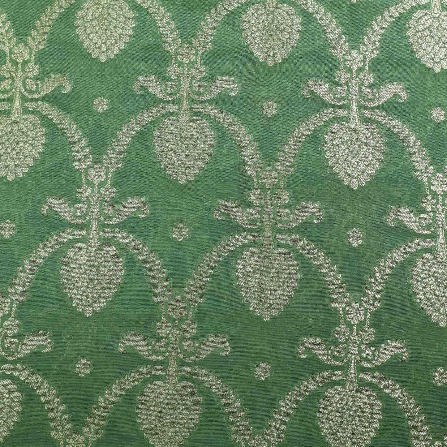 Pista Green Color Chinia Dupion Silk Brocade Fabric