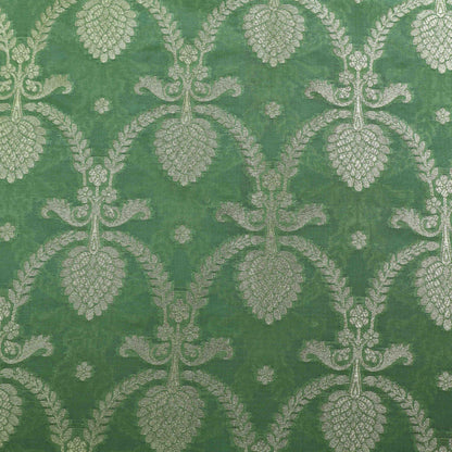 Pista Green Color Chinia Dupion Silk Brocade Fabric