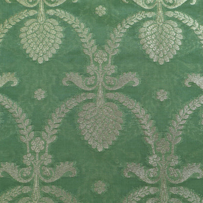 Pista Green Color Chinia Dupion Silk Brocade Fabric