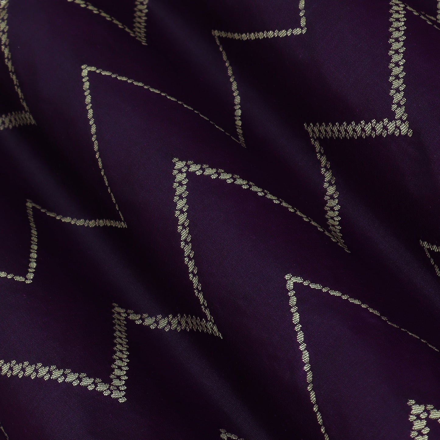 PURPLE Color Chinia Dupion Silk Brocade Fabric