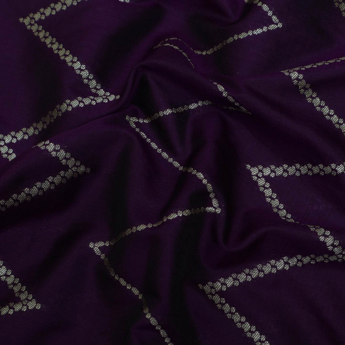 PURPLE Color Chinia Dupion Silk Brocade Fabric