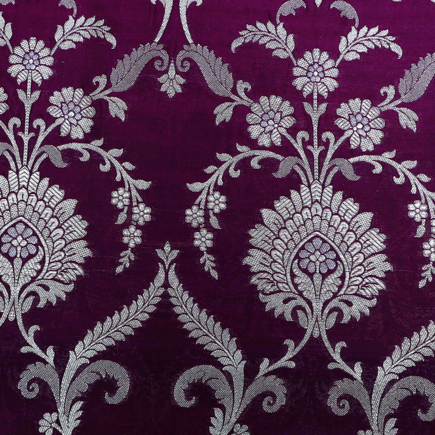 PURPLE Color Chinia Meena Brocade Fabric