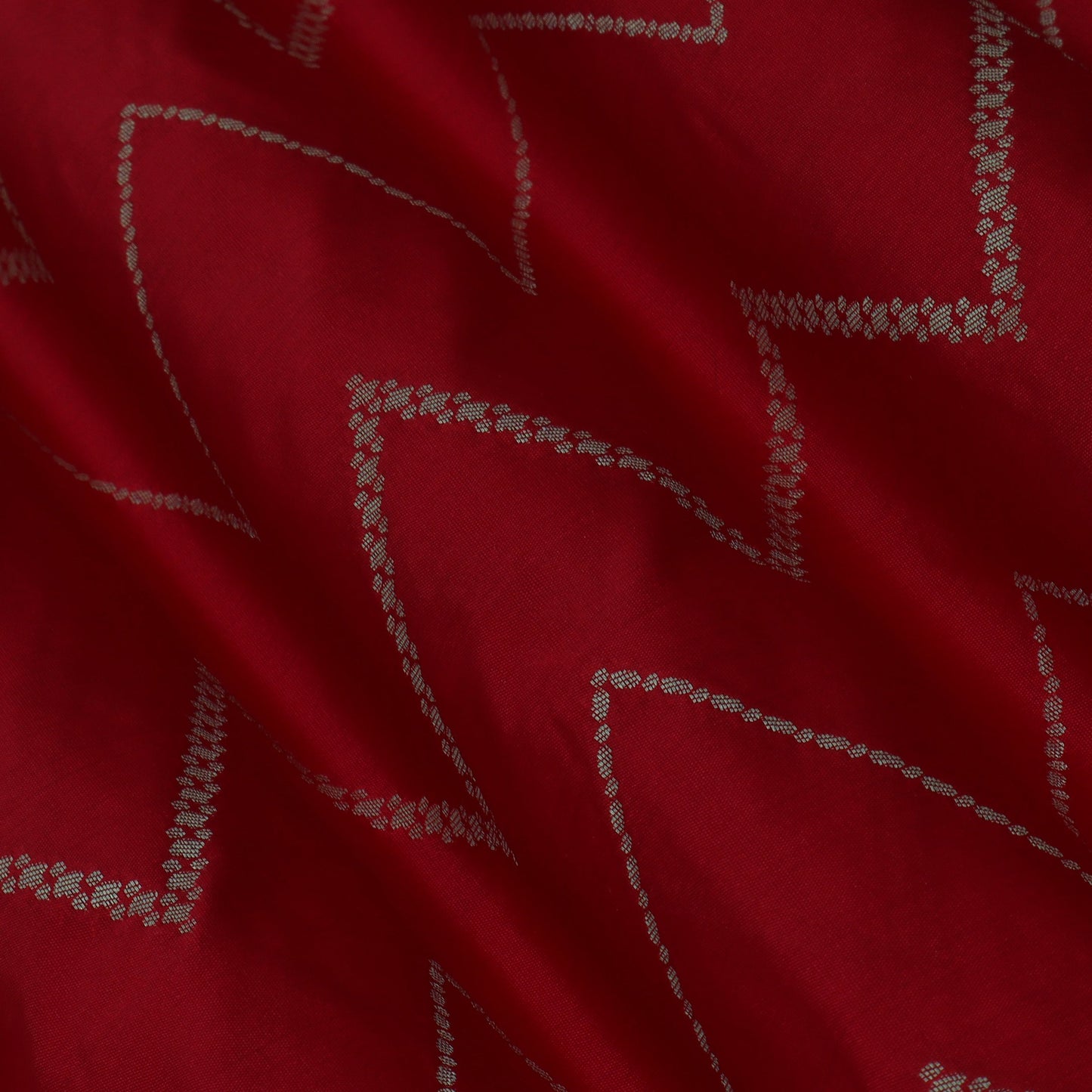 RED Color Chinia Dupion Silk Brocade Fabric