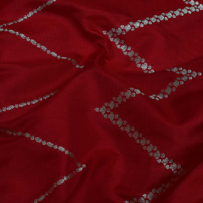 RED Color Chinia Dupion Silk Brocade Fabric