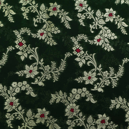 BOTTLE GREEN Color BROCADE Fabric