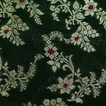 BOTTLE GREEN Color BROCADE Fabric