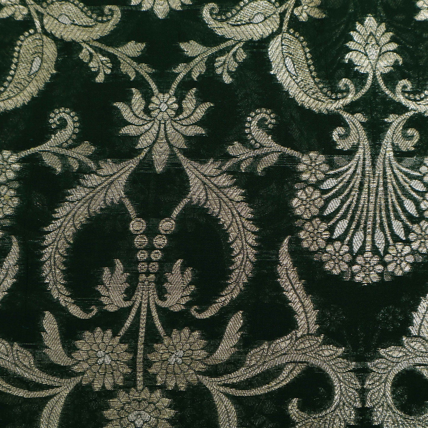 BOTTLE GREEN Color BROCADE Fabric