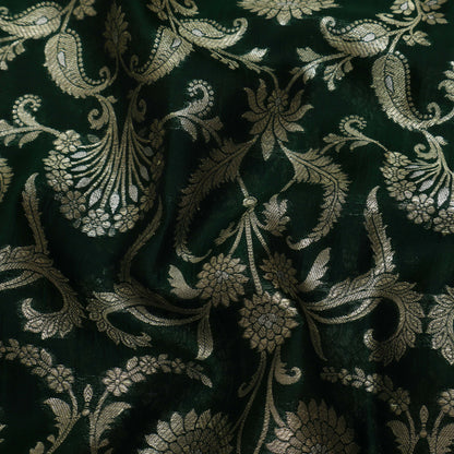 BOTTLE GREEN Color BROCADE Fabric