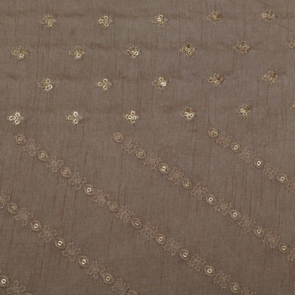 Beige Color Nokia Silk Embroidery Fabric