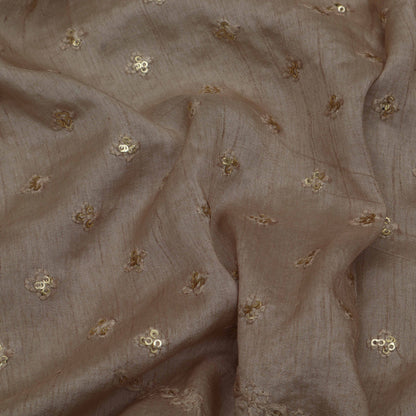 Beige Color Nokia Silk Embroidery Fabric