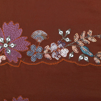 RUST Color Tissue Embroidery Fabric