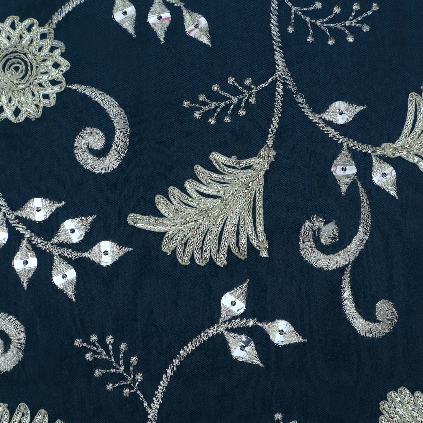 BLUE Color Chinon Embroidery Fabric