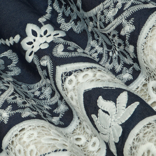 Denim Embroidery Fabric