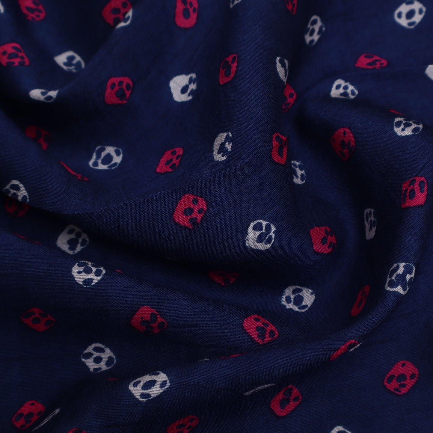 Slub Chanderi Print Fabric