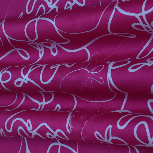 Slub Chanderi Print Fabric