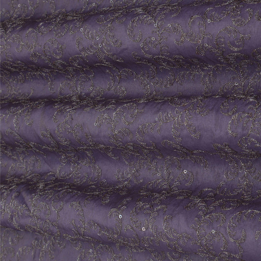 Lilac Color  Tissue Embroidery Fabric