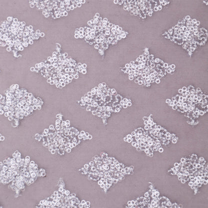 Grey Color Organza Embroidery Fabric