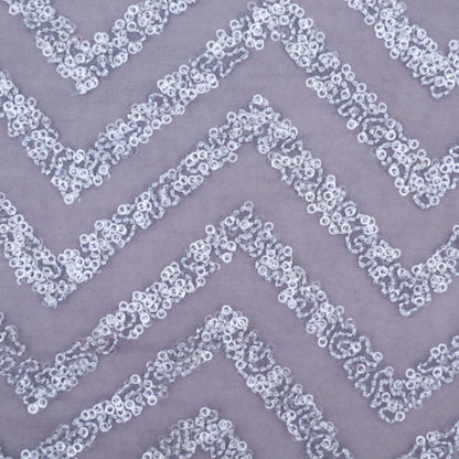 Grey Color Organza Embroidery Fabric