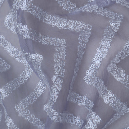 Grey Color Organza Embroidery Fabric