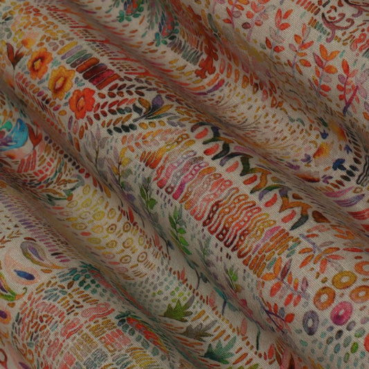 Multi-Color Linen Print Fabric