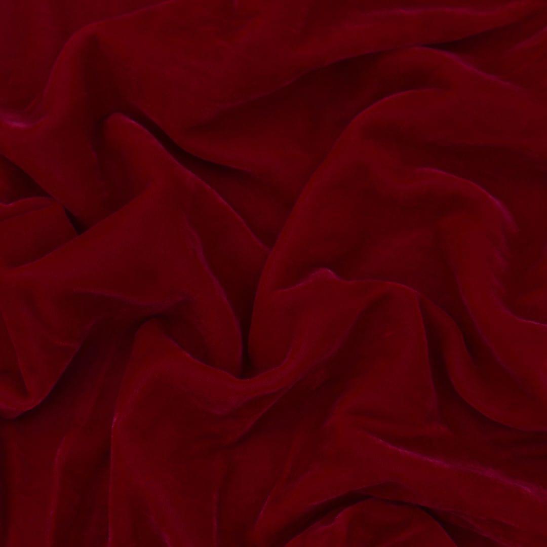 Cherry Red Pure Velvet Fabric