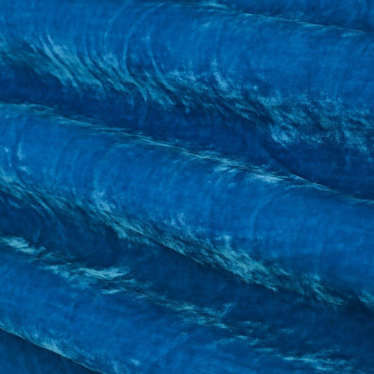Sapphire Blue Viscose Velvet Fabric