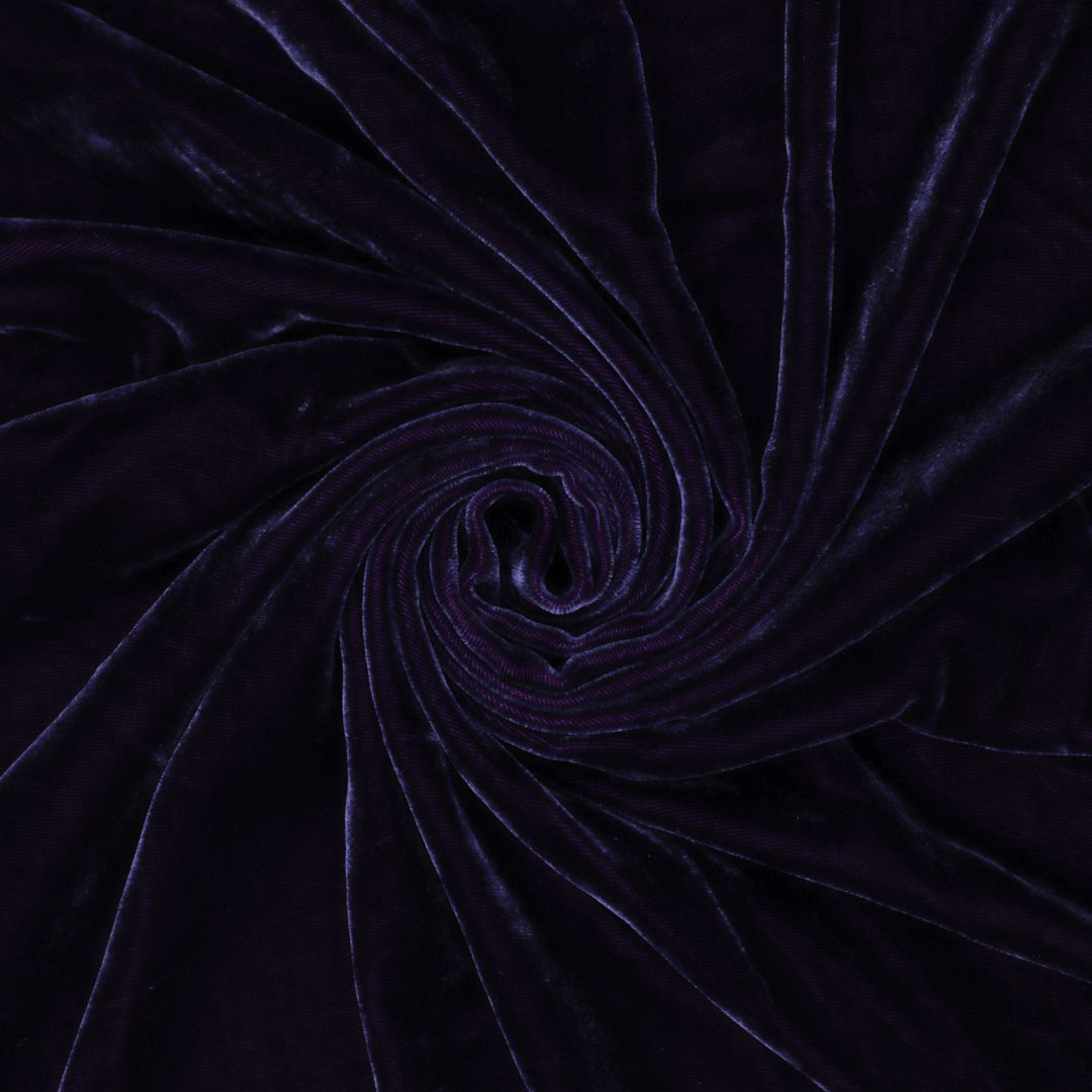 Midnight Purple Viscose Velvet Fabric